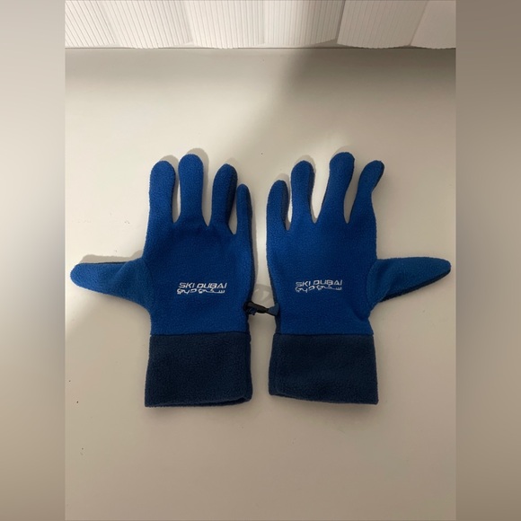 Ski Dubai Blue  Gloves Size Medium Unisex Fleece Ski Gloves - Picture 2 of 8